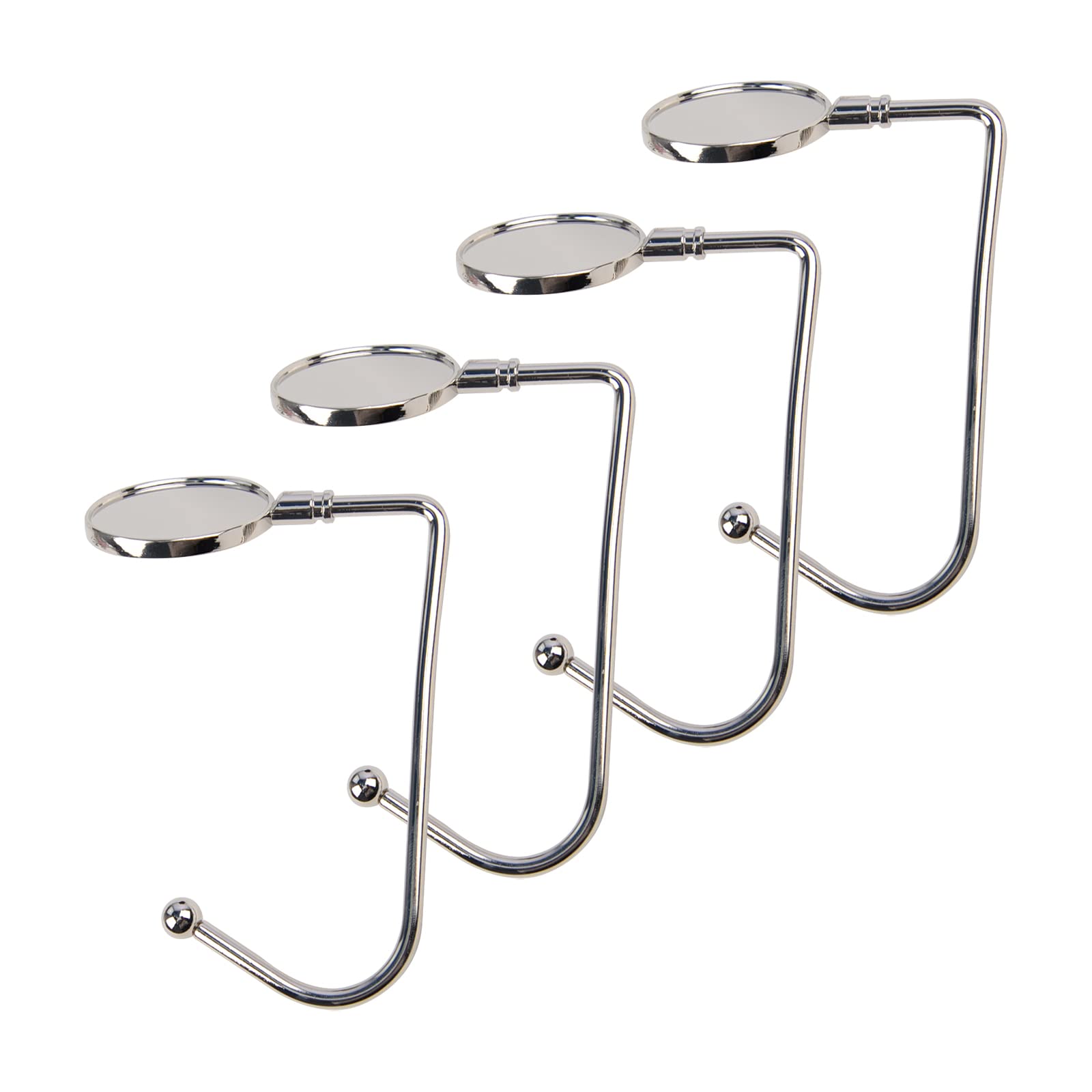 KEYIDO 4 Pack Christmas Stocking Hooks Stocking Holder for Mantle Fireplace Metal Xmas Hooks Hangers with Anti Skid Safety Hang Grip for Christmas Party Decoration Silver