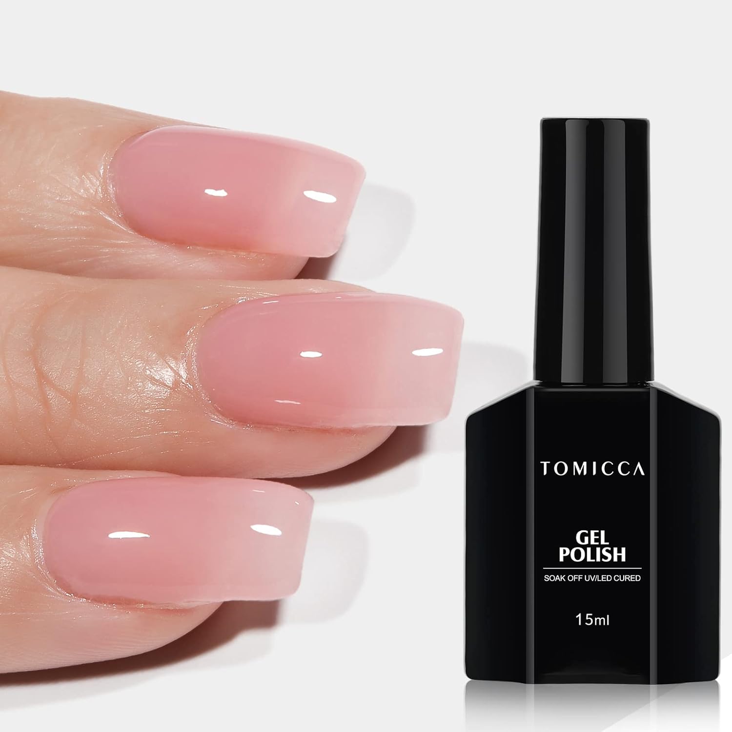 Kann Man Normalen Nagellack Mit Uv Gel Versiegeln TOMICCA UV Nagellack, 15ml Gel Nagellack Rosa Töne Clear Rose, Soak Off