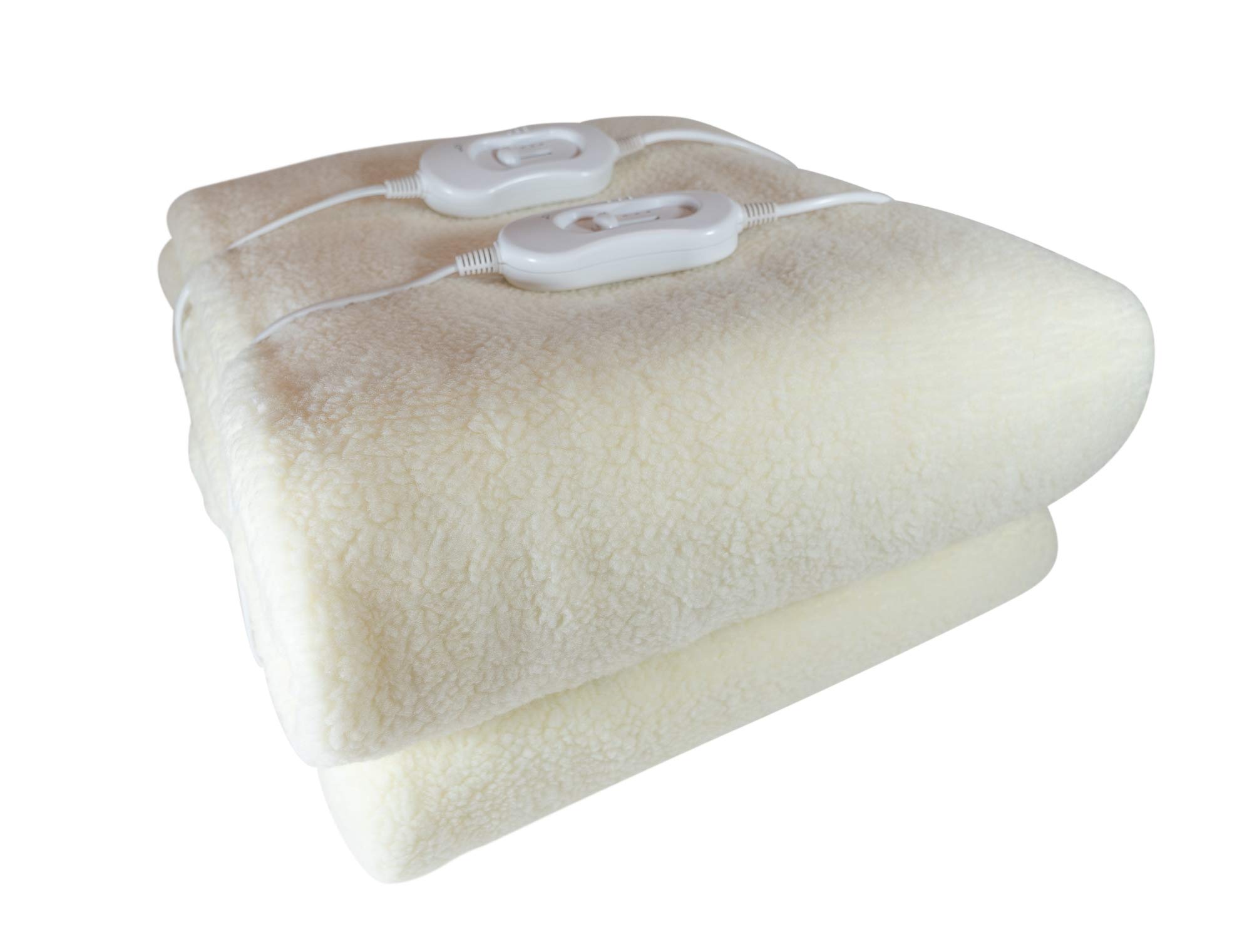 Schallen Premium Comfort Electric Heated Blanket, Remote Control with 3 Heat Settings Double, Soft Fleece Electric Blanket, Warm White, SCH1053