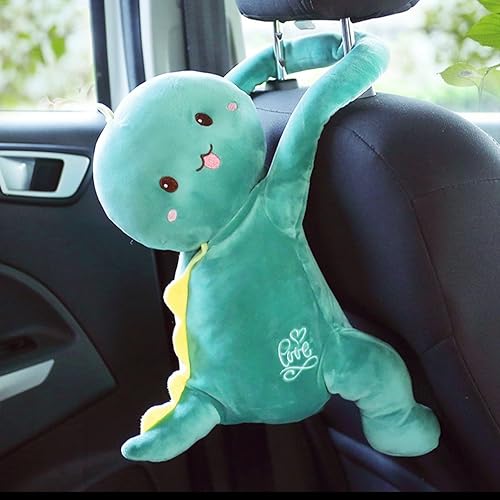 FQQWEE Soporte de pañuelos de dinosaurio para automóvil, creativo, lindo animal, caja de pañuelos de dibujos animados, portátil, soporte de