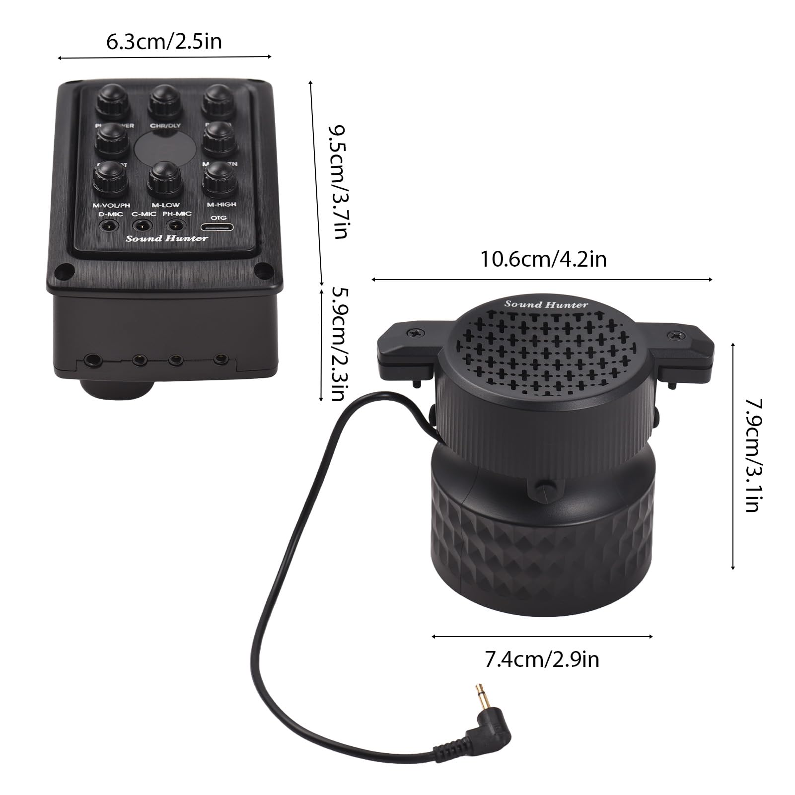 Drewniany Zestaw Przetworników Gitarowych z Funkcjami Chorus Delay Reverb dla Akcesoriów do Akustycznych Instrumentów do Gitary Drewnianej, łączność BLE Przesyłania Strumieniowego na żywo i