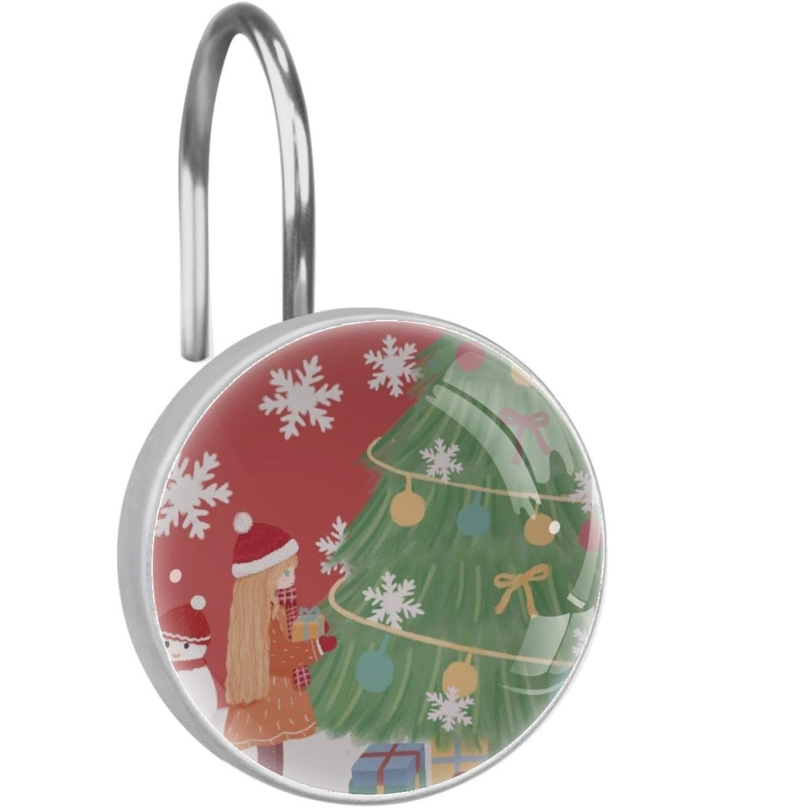 Anneaux de rideau de douche décoratifs en cristal pour ambiance de Noël