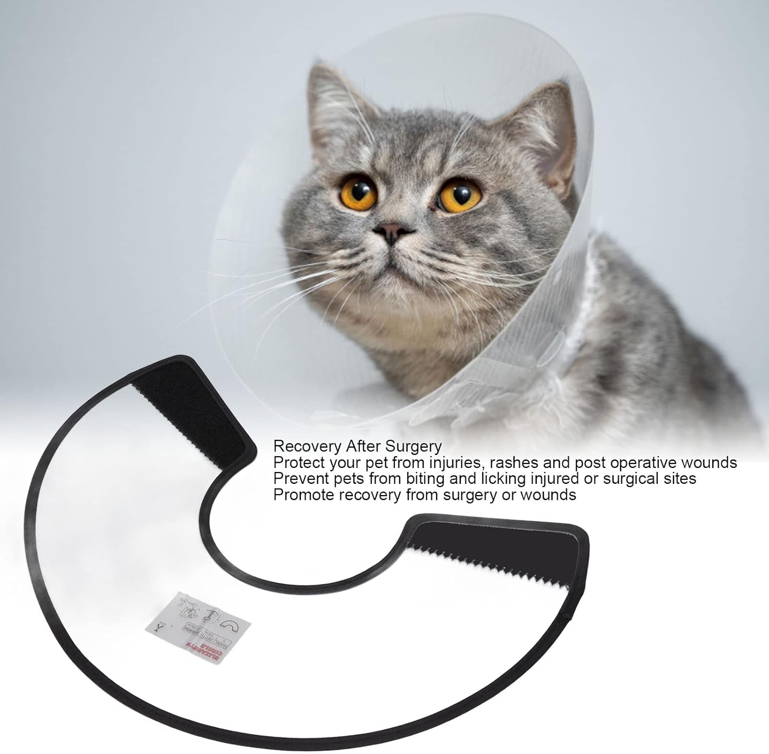 Soft Post Surgery Recovery Collar, Adjustable Fit, Comfortable Fabric, Washable and Reusable, for Pets Healing from Surgery or Injury (-2111220007211)