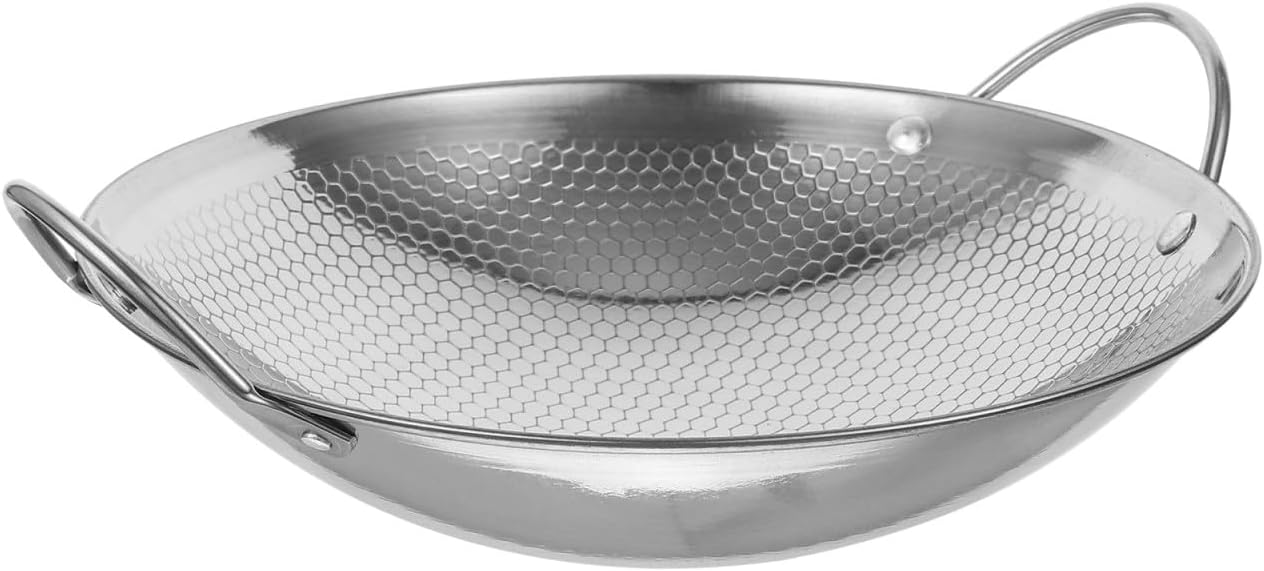 Stainless Steel Mini Honeycomb Pot Double Handle 8-inch Non-stick Seafood Cooking Pan Lightweight Household and Outdoor Hot Pot Cooker