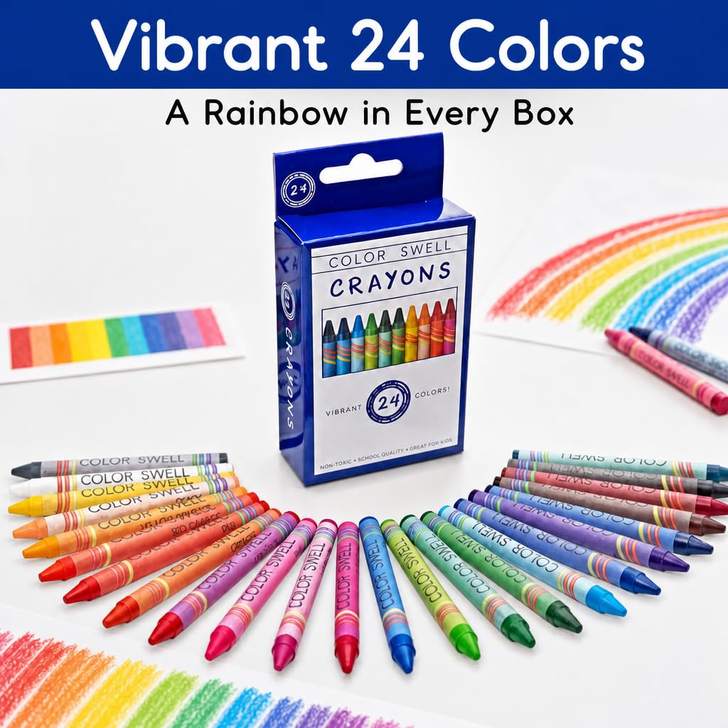 Color Swell 36 Set Aquarellfarbe Pack Mit Hochwertigen Holzpinseln | Waschbare Aquarelle, Perfekt Für Kinder Erwachsene Partys Studenten Klassenzimmer Masse |8-farbig|