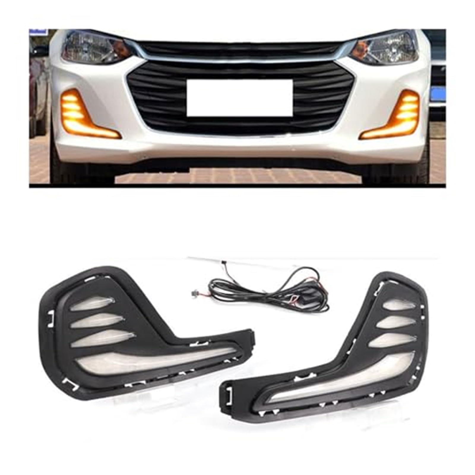 Dla chevroleta, dla Cavalier 2020 2021 2022 DRL Led światła samochodowe światła do jazdy dziennej włączony kierunkowskaz reflektor LED lampa przeciwmgielna osłona reflektora Światło kierunkows