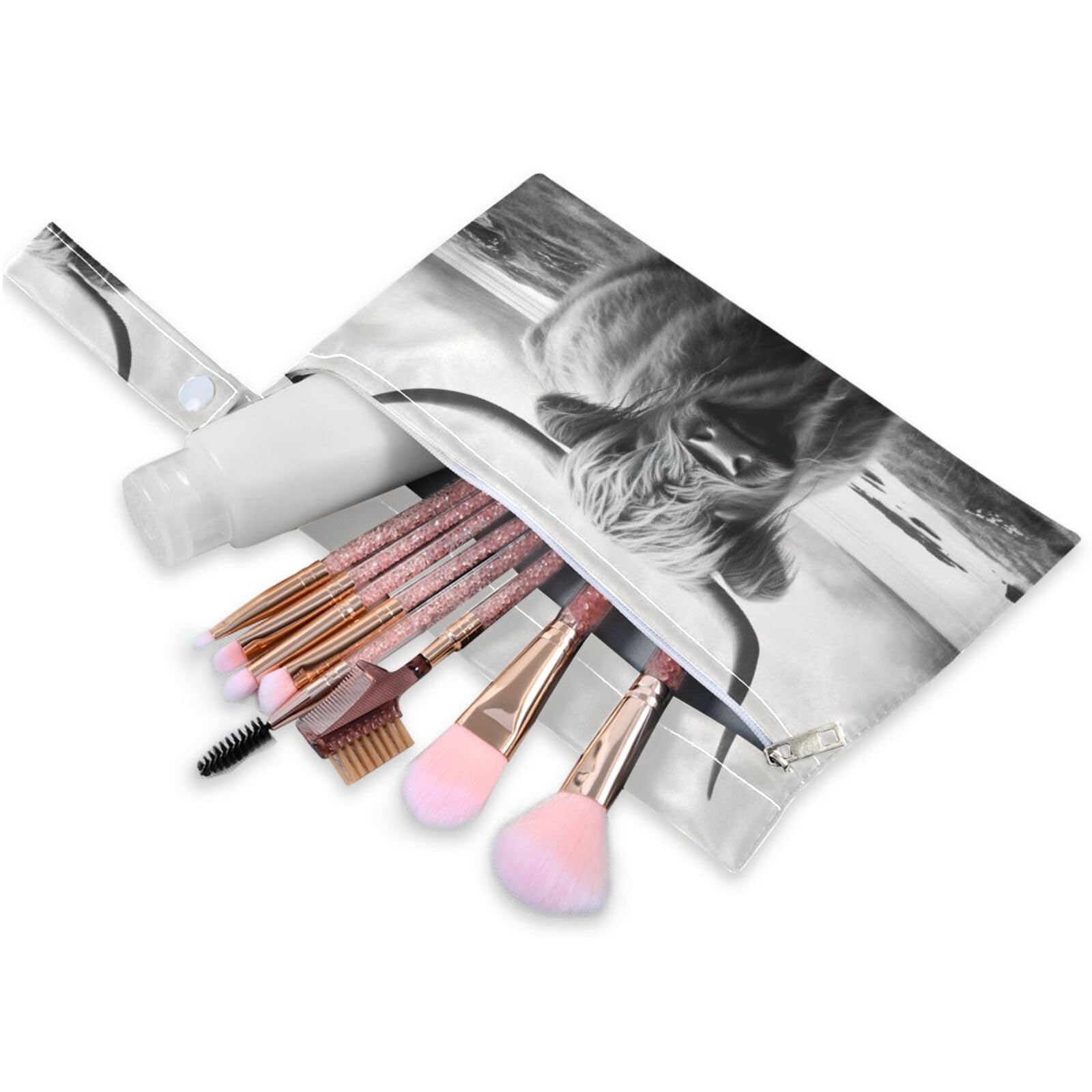 ATTX Funny Highland Cow Wet Dry Bags 2-Pack - Reusable Cloth Diaper Storage for Travel, Beach & Gym | Multi-Use Waterproof Bags for Swimsuits, Baby Clothes, Sports Gear#473