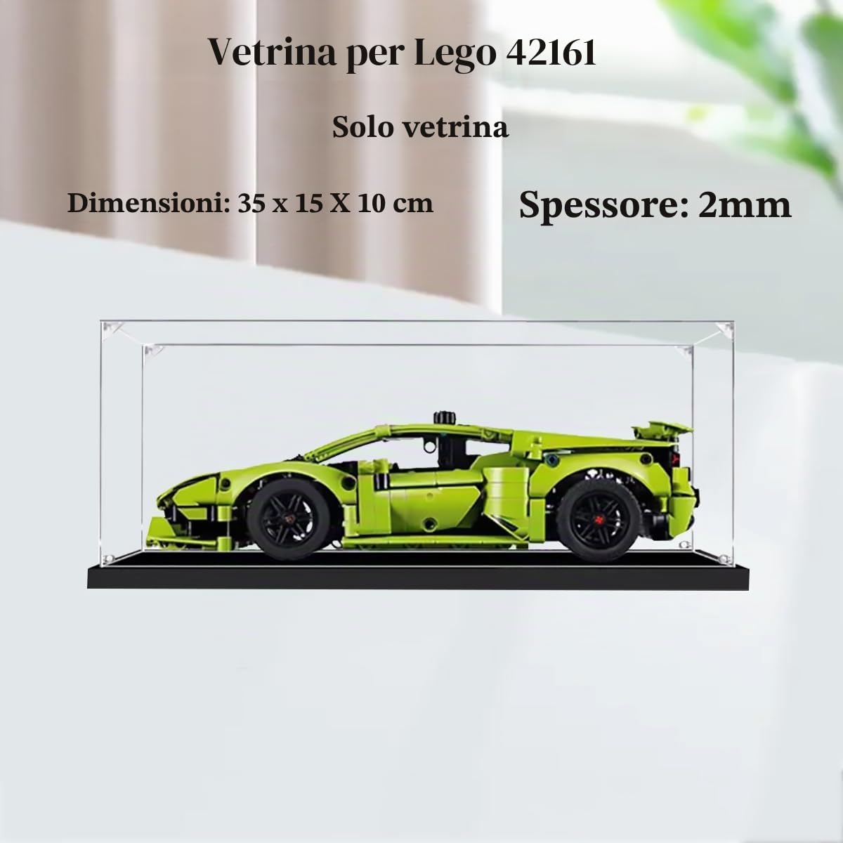 Teca Vetrina Espositiva per Lego Lamborghini-Huracán 42161 Modello‌