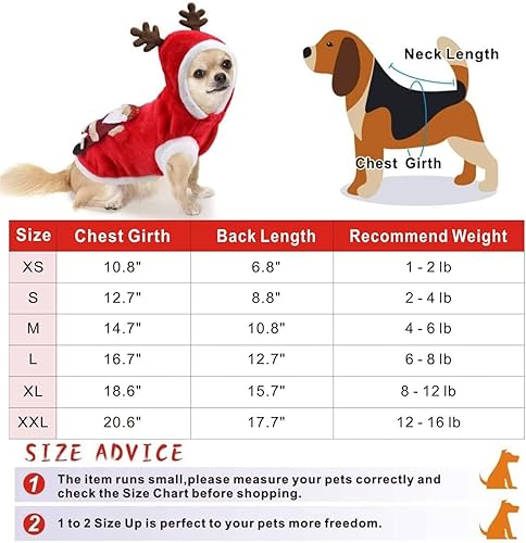 Miniatura 4 de Disfraz de Navidad para mascotas, disfraz de perro para perros y gatos pequeños y medianos, disfraz de fiesta de Navidad, cosplay (talla S)