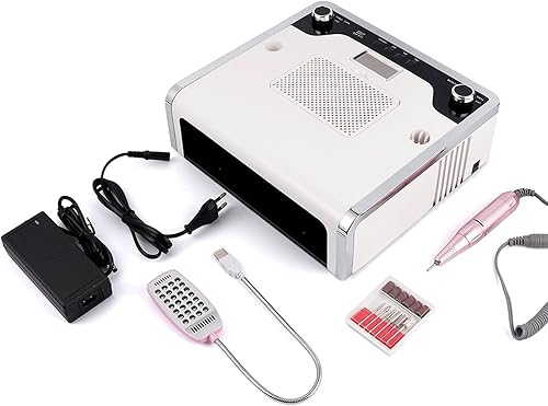 Miniatura 8 de Colector de polvo de uñas, aspiradora 4 en 1, colector de polvo con lámpara LED de uñas, 3 temporizadores, potente secadora de manicura, aspiradora,