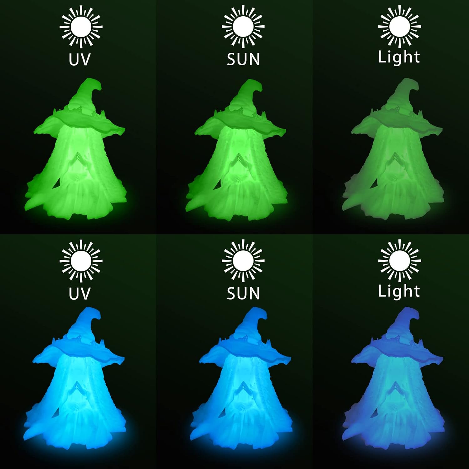 iSANMATE 3D Printer Filament, PLA Filament Glow in The Dark Green and Blue, 1.75mm Dimensional Accuracy +/- 0.03 mm, 2kg Spool