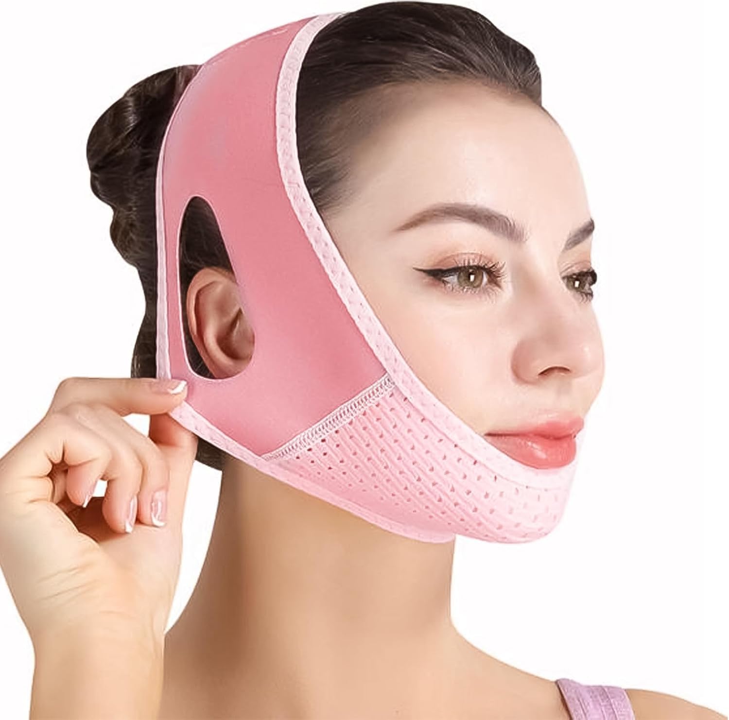 V Line Lifting Máscara Correa,Vendaje Cinturón de Estiramiento Facial, Reductor de Barbilla Doble Reutilizable, para Línea de la mandíbula, Levantamiento y Adelgazamiento de la Barbilla
