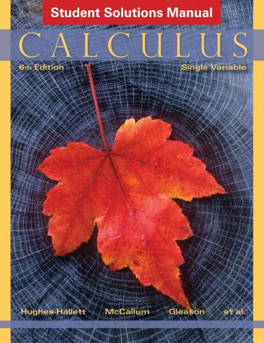 Calculus: Single Variable Student Solutions Manual