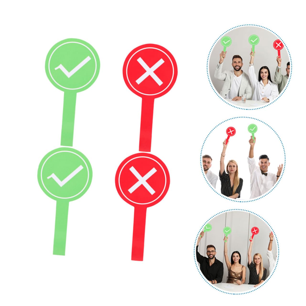 Palette De Vote Réutilisable 8 Pièces Rouge Vert Vrai Faux Panneau De Signalisation Portable pour Salle De Classe Réunions Familiales Activités Ludiques