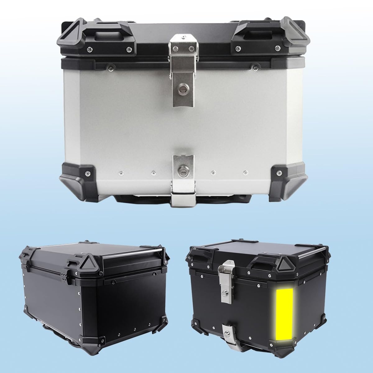 Motorcycle Top Case 100L 80L 65L 55L 45L 36LAluminum Alloy Lockable Tail Trunk Box Motorcycle Top Case Waterproof Gear & Travel Essentials