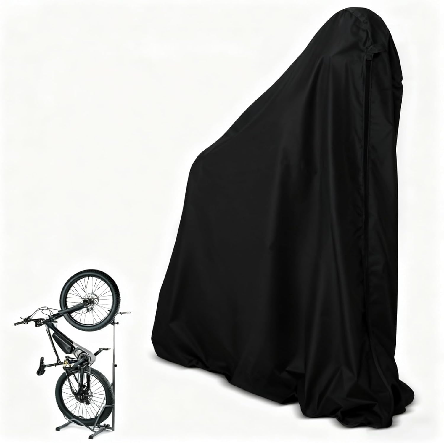 Vertical Bike Rack Cover for Single Bicycle, 32×47×81 IN Outdoor Waterproof Bike Covers All-Weather Protection for City Mountain Electric Bike, Easy On/Off Design