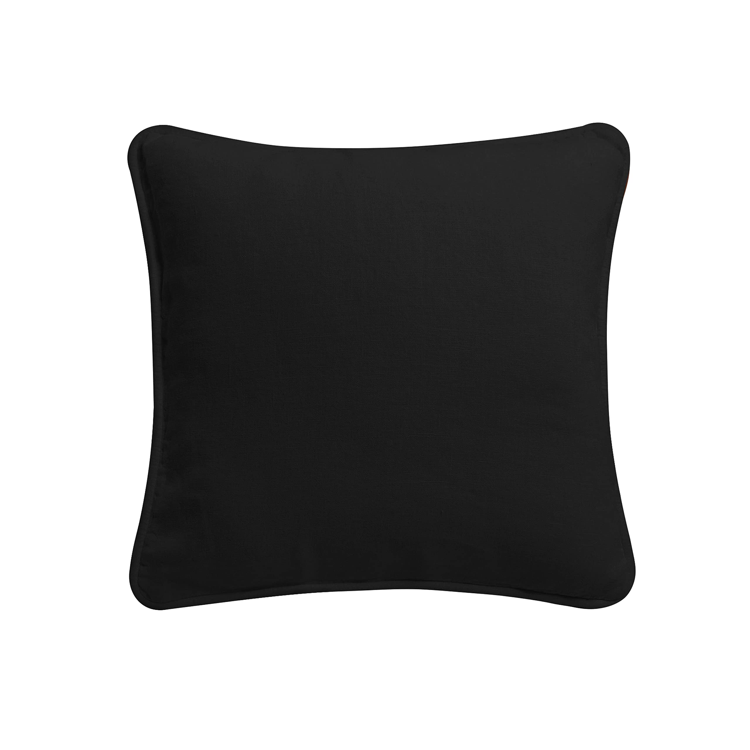 Arlinens Cushion Cover 45x45cm Decorative Square Throw Pillow Cover Luxury Pillowcases for Livingroom Sofa Bedroom with Invisible Zipper (18x18", Black)