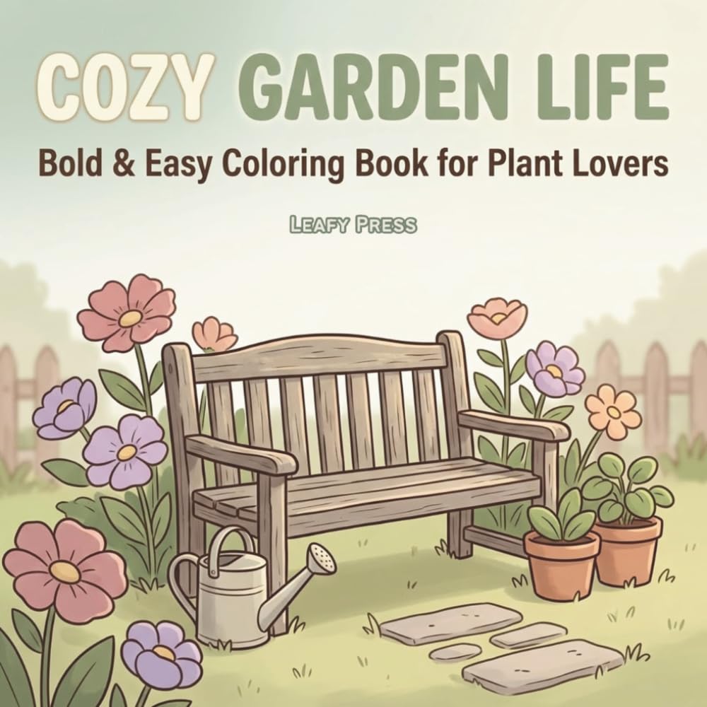 Cozy Garden Life Coloring Book: Bold and Easy Coloring Pages for Plant Lovers and Garden Enthusiasts