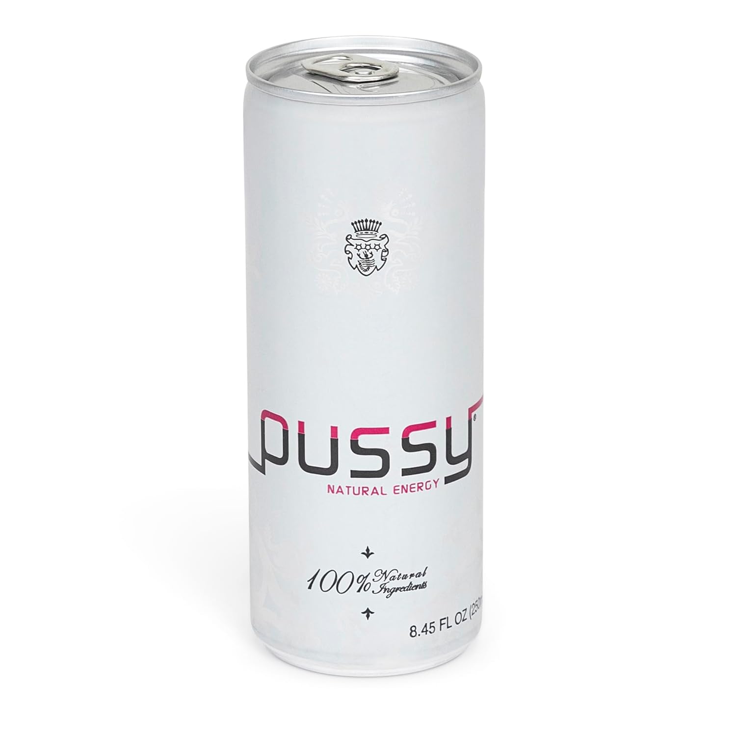 Pussy's Natural Energy Drink - Carbonated Energy Drinks Pack of 12-250ml - All Natural Caffeine Drinks - ILIOS Packaging.