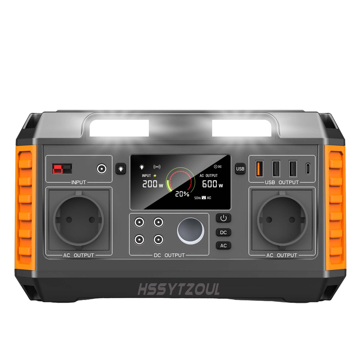 Generador Solar Portable Power Station 520WH 600W con Salida De Onda Senoidal Pura AC/DC Generador De Almacenamiento De Energía De Emergencia para Camping Batería 140400 Mah