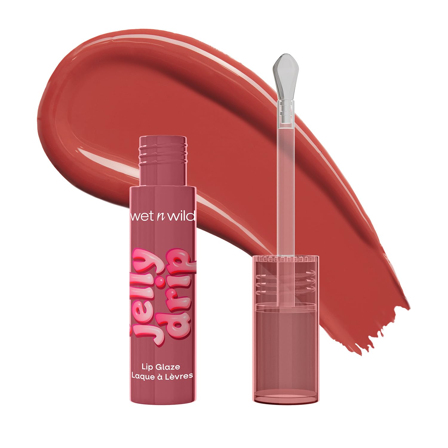 Wet n Wild, Jelly Drip Lip Glaze, High-shine Finish, Metal Applicator, Lightweight, Buildable Colour, Berry Squish