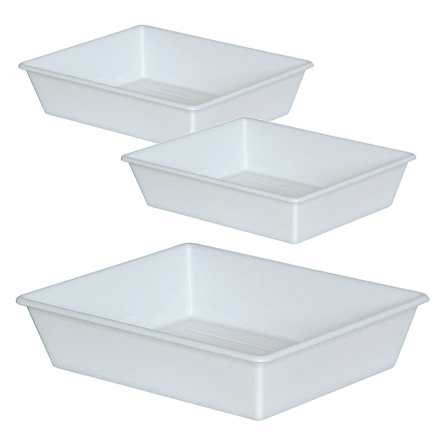 BRB 3X Kunststoffwanne, 12,4 Liter, LxBxH 625x525x140 mm, lebensmittelecht, weiß