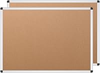 VIZ-PRO 2-Pack Cork Bulletin Board 36x24 Inches - Self-Healing Natural Cork, Silver Aluminum Frame for Office & Home