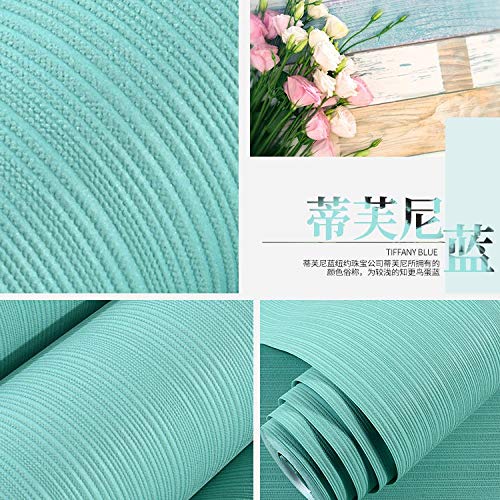 簡単な縦縞の壁紙の純色無地の寝室のリビングルームの不織布の壁紙, ティファニーブルーST-70711