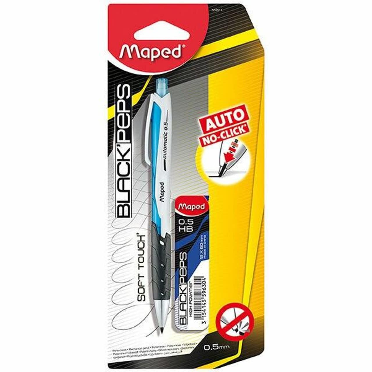 Maped - Lápiz mecánico Blackpeps 0,5 mm + Graffiti - Color aleatorio - Paquete de 1 material de oficina (surtido)