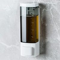 YISMAN 250ml Transparent Soap Dispenser - Drill-Free Adhesive or Screw Wall Mount for Bathroom Kitchen Sink Shower
