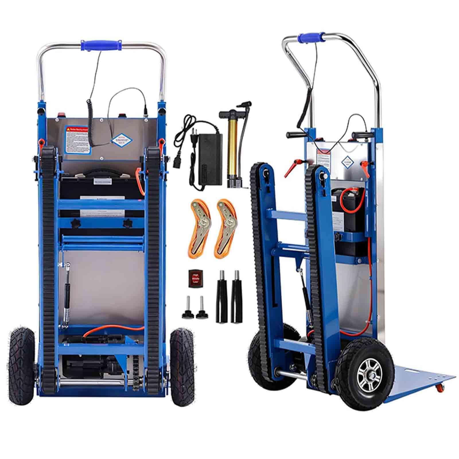 Carrello Elettrico da 1200 W, scaletta elettrica con capacità di carico di 880 lbs, con Batteria Rimovibile, con Corda di Sicurezza e Pompa ad Aria per Il Trasporto di mobili,008