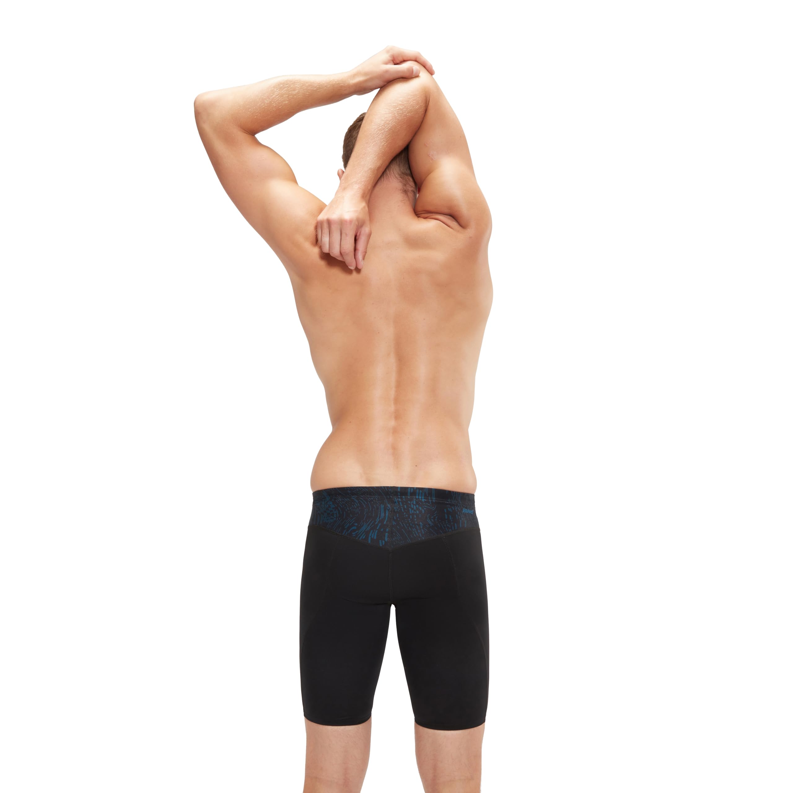 Speedo Męskie End+ Max Compression Jammer | Sportowy krój | Performance Fabric, Czarny/ciemny turkusowy, 36