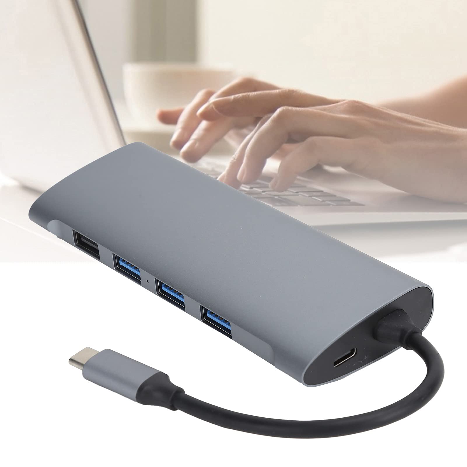 Komputerowa stacja dokująca 11 w 1, stacja dokująca typu C z gniazdem SDTF/karty, wyjście 4K przy 60 Hz, 3 porty USB 30, Gigabit Ethernet, szybkie ładowanie 60 W dla OS XWindowsLinux//laptopy