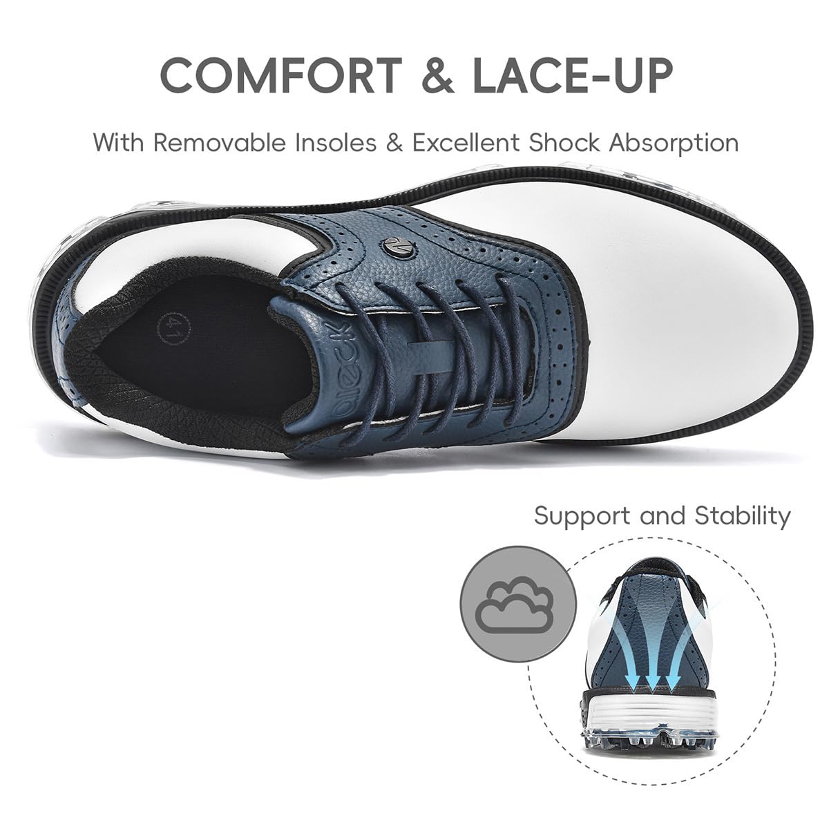 ULTIANT Chaussures de Golf Homme, Imperméables et Confortables, Modèle Classique avec Semelle Anti-Dérapante, Respirantes et Léger, Adaptées pour Le Jeu de Golf et l'Entraînement sur Fairway