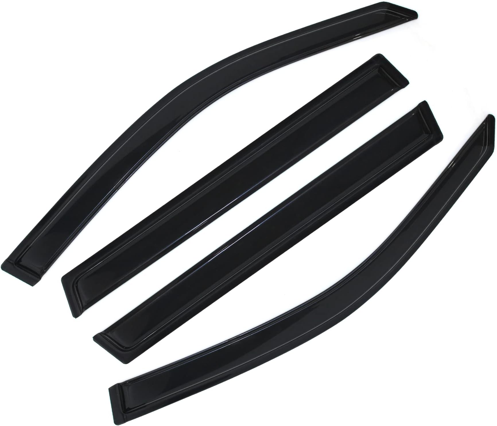 LINLINS Outside Mount 4pcs Side Window Deflectors Sun/Rain