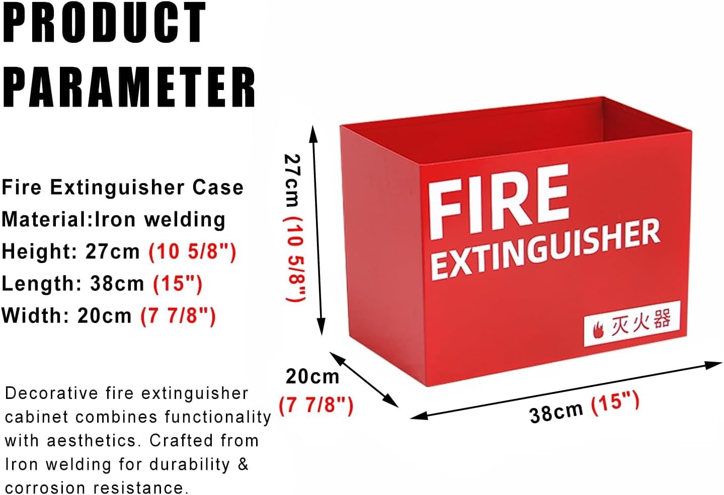 Caja De Extintor De Incendios De Soldadura De Hierro, Capacidad para 2 Extintores De Incendios De 1-8 Kg, Soporte De Extintor De Incendios para Exhibición, Soporte De Extintor De Incen, Red