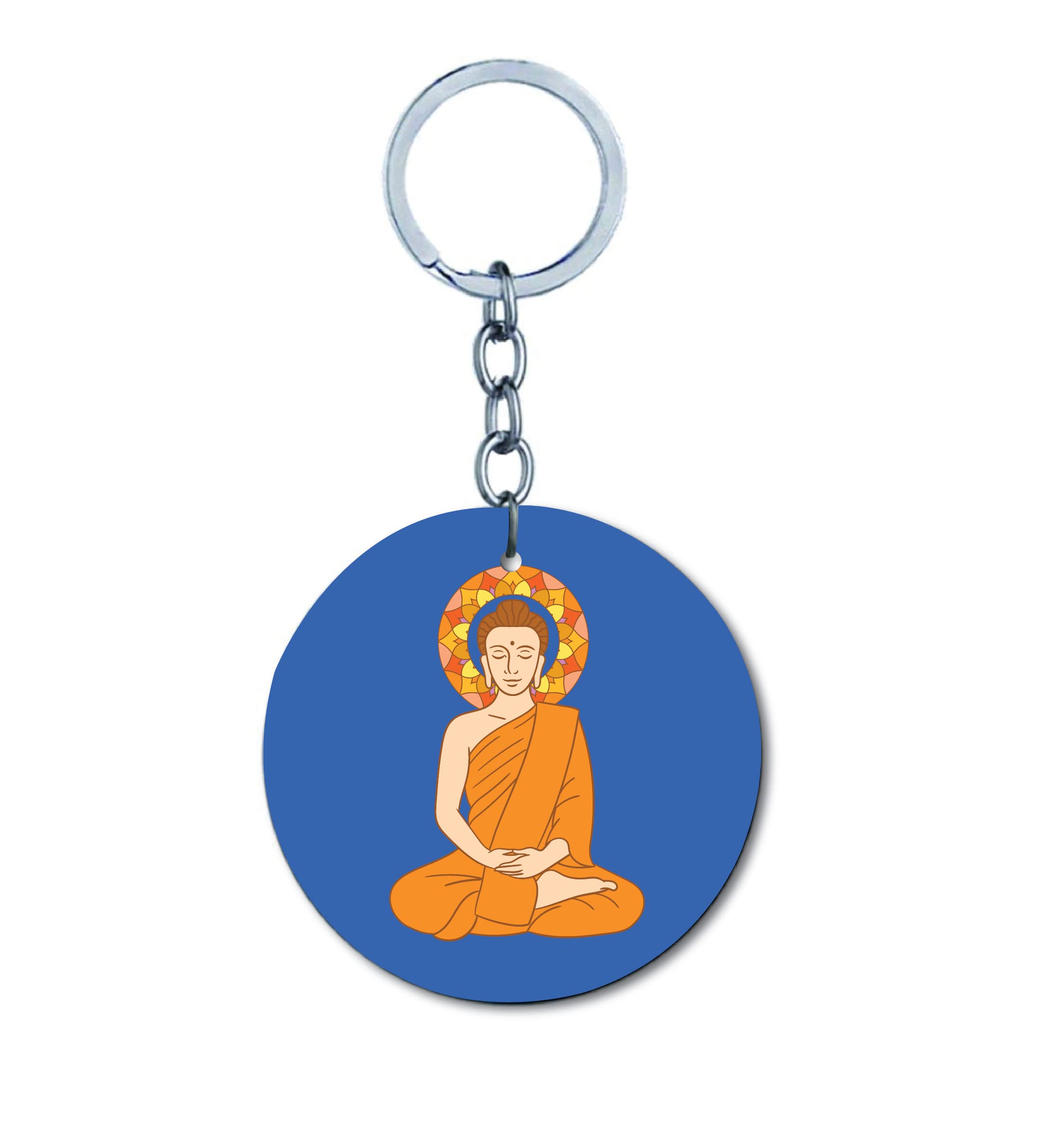 vvwv Keychain For Buddha Round Shape Football Acrylic Printed Keychain Bike Car Bag Key Tag Keyrings-picture-50