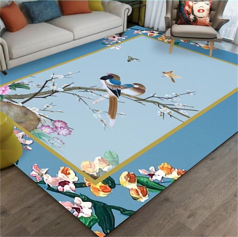 Tapis de chambre doux et moelleux bleu pour un confort thermique