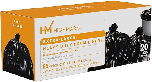 Miniatura 6 de Highmark - Bolsas de basura, 55 galones, caja de 20, DP00664