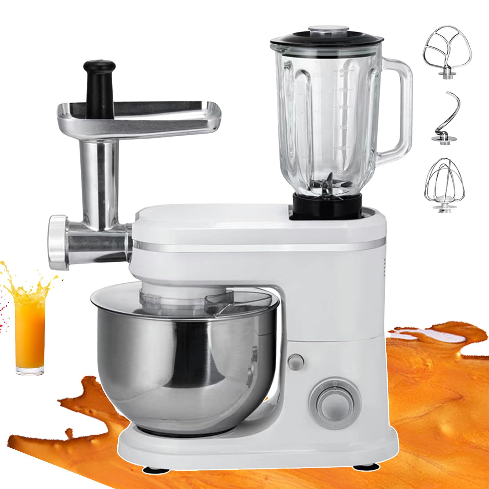 Juicing Blending Cooking Machine for Pate & Drinks, Food Blender with Whisk and Hook Attachments, Electric Chopper Kitchen Mixer