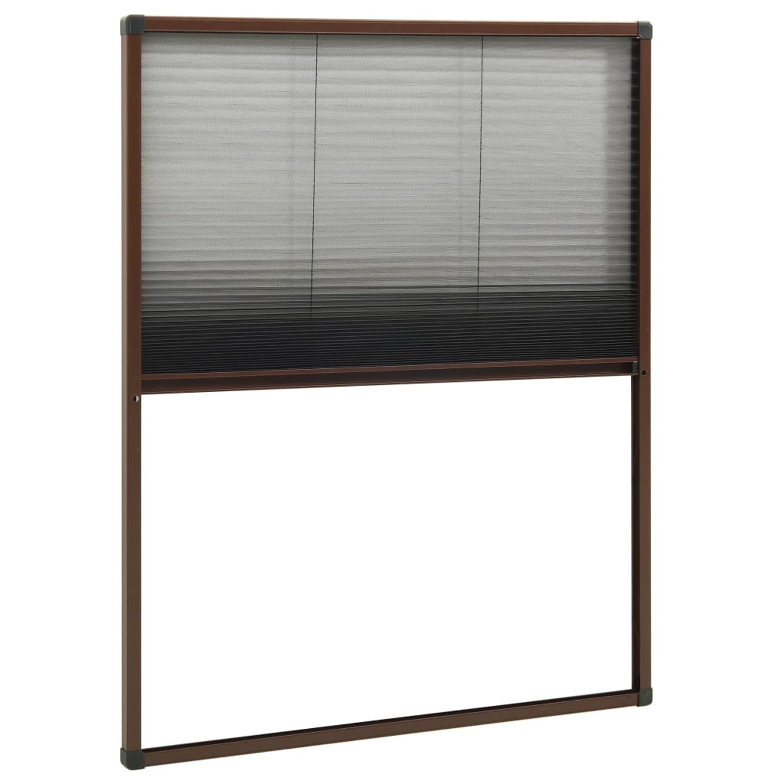 Aluminium Insektenschutzfenster für Dachfenster 80x100cm, schwarz, braun - Plisee-Insektenschutz Fensterdekoration 148654