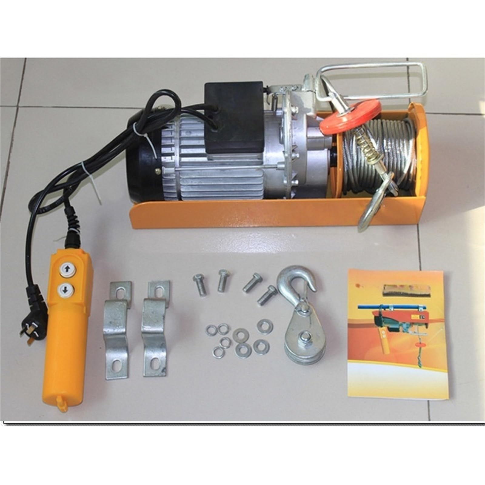 Argani elettrici Verricelli elettrici Mini Gru Portatile Con Paranco 12/20/30 M Verricello In Filo Di Acciaio Piccola Domestica Per Ristrutturazione | 20m steel wire
