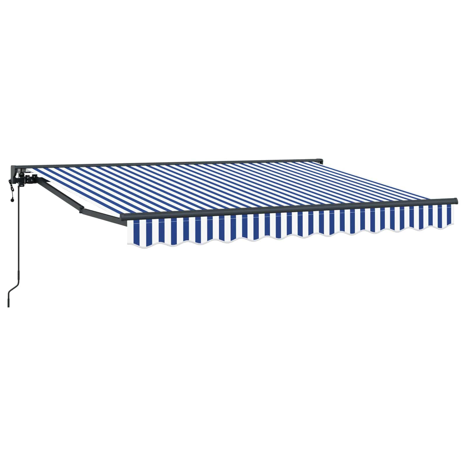 Tenda da sole elettrica, 3,5 x 2 m, a cassetta, colore blu e bianco