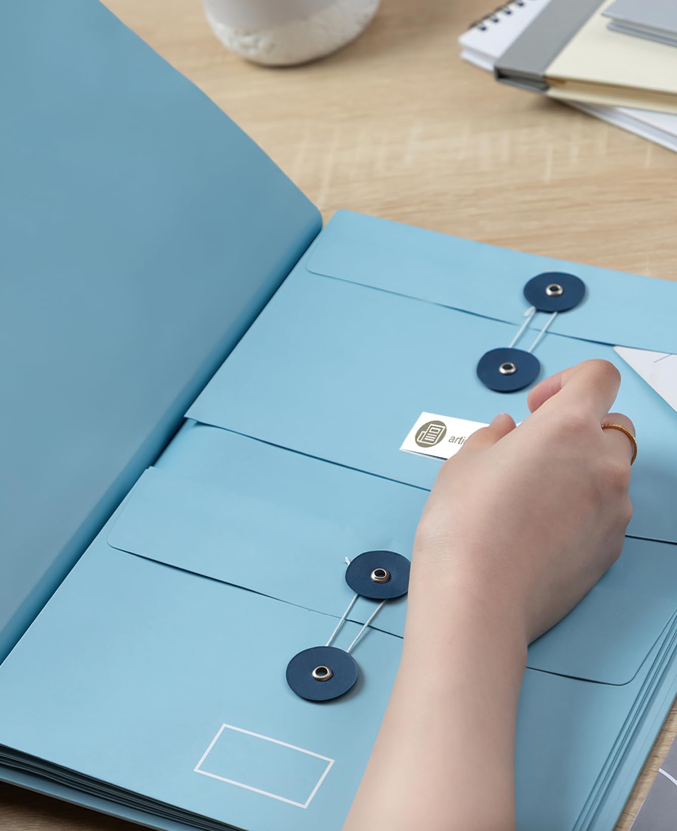 Documentenmap, A4, documentenmap, organizer met etiketten, map in het geval Ik mis me belangrijke documenten voor thuis, school, geboorteakten (blauw