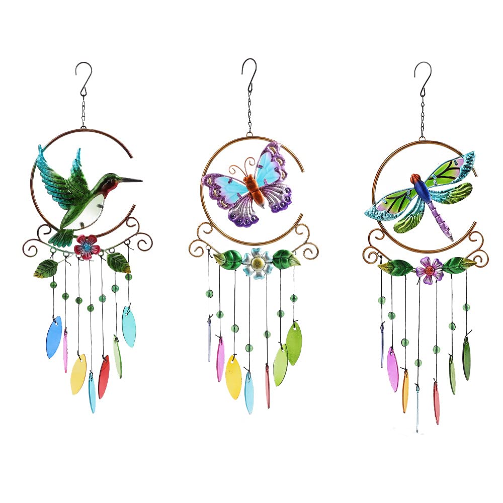 Doyomtoy La Mariposa Wind Chime 7 Colors Glass Pendant,La Mariposa