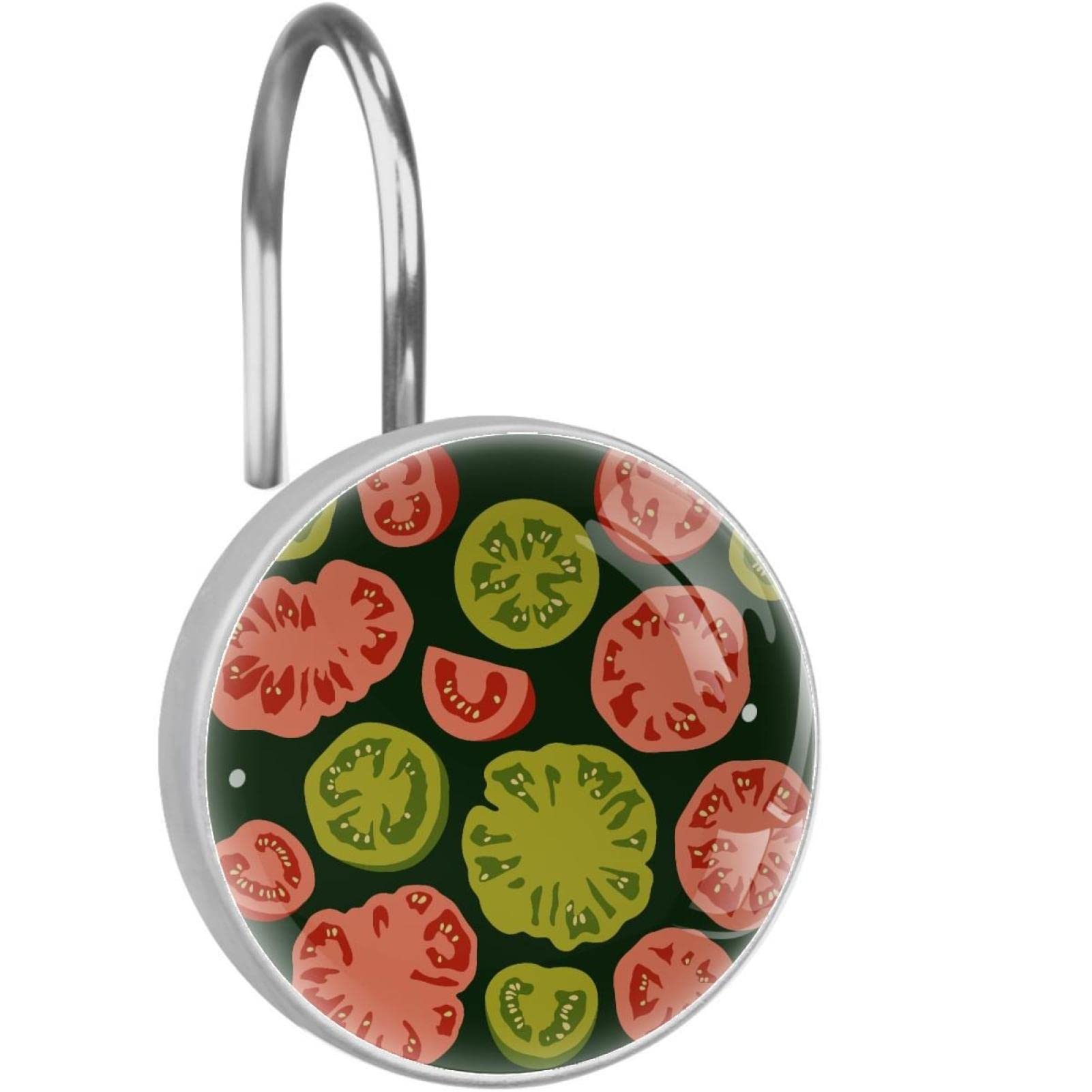Crochets de douche salle de bain style ferme anneaux suspendus tomate souvenir d'enfance