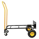 Generic Hand Truck Dual Purpose 2 Wheel Dolly Cart and 4 Wheel Push Cart with Swivel Wheels 330 Lbs Capacity Heavy Duty Platform Cart for Moving,Warehouse,Garden,Grocery, Black