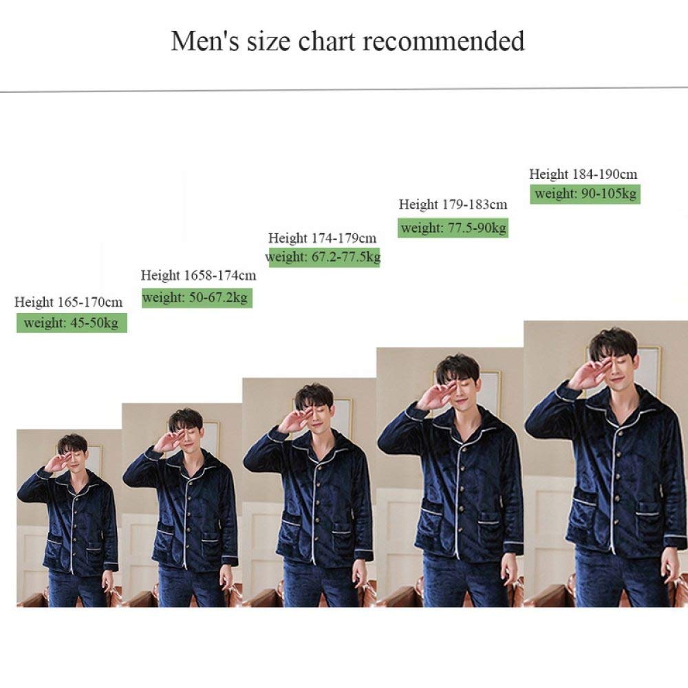 Pigiama da Uomo Intero Set,Pigiama Uomo Caldo Pigiama Uomo Flanella Inverno Spessa Pigiama Set Spessa Manica Lunga Pijama Casual Pigiama Corallo Pile Suits 3XL