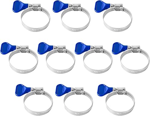 POWERTEC 70247-P2 Abrazadera de manguera para llave de 1-12 pulgadas, llave de tornillo de pulgar, abrazaderas de manguera de acero inoxidable