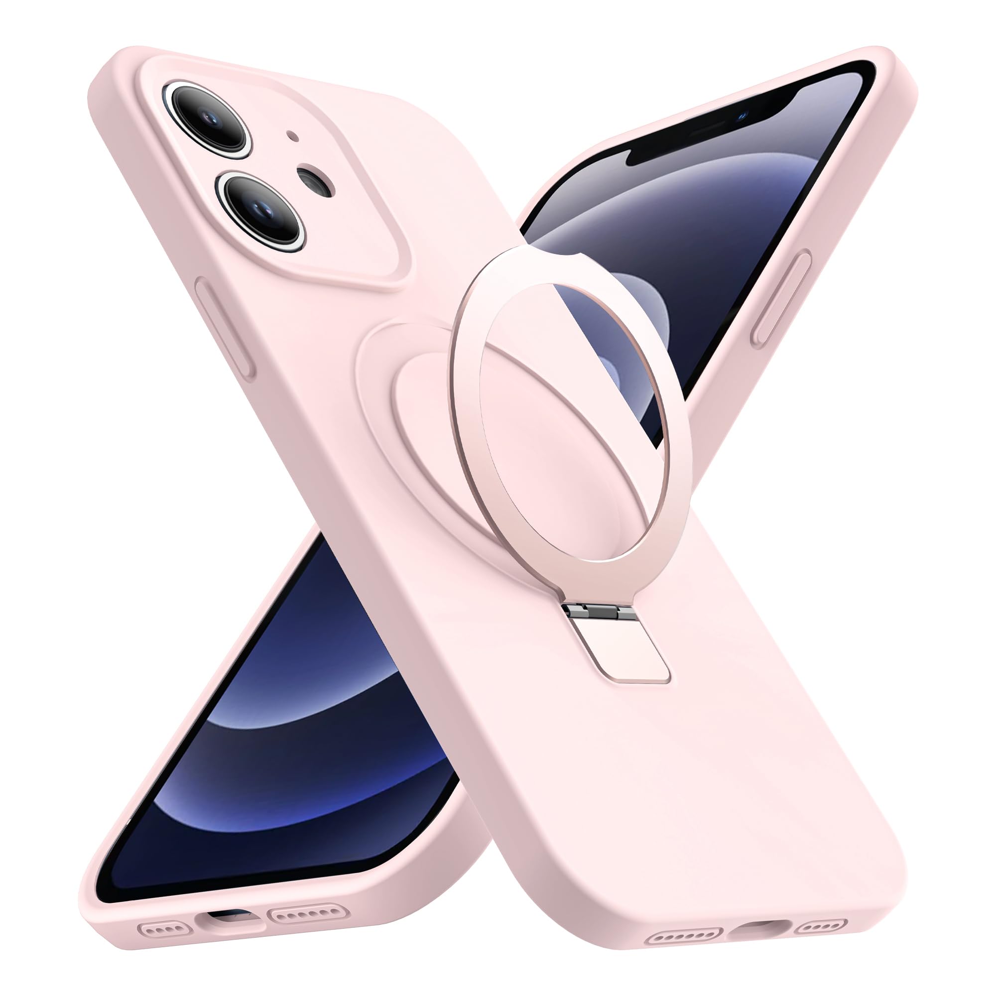 SKYLMW Designed for iPhone 11 Case with Magnetic Invisible Stand Compatible with Mag-Safe Military Drop Tested Shockproof Silicone Phone Cases for